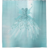 Fairy Wing Mind Gown | Luxe Pearl Green Aqua Sheen Duschvorhang (Vorderseite)