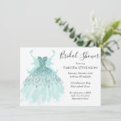 Fairy Wing Mind Gown | Luxe Pearl Green Aqua Sheen Einladung (Stehend Vorderseite)