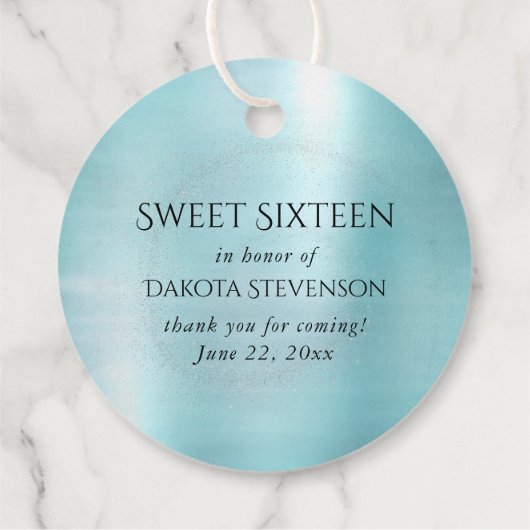 Fairy Wing Mind Gown | Luxe Pearl Green Aqua Sheen Geschenkanhänger (Rückseite)