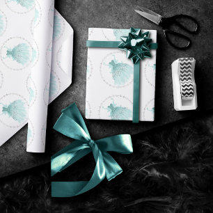 Fairy Wing Mind Gown Luxe Pearl Green Aqua Sheen Geschenkpapier