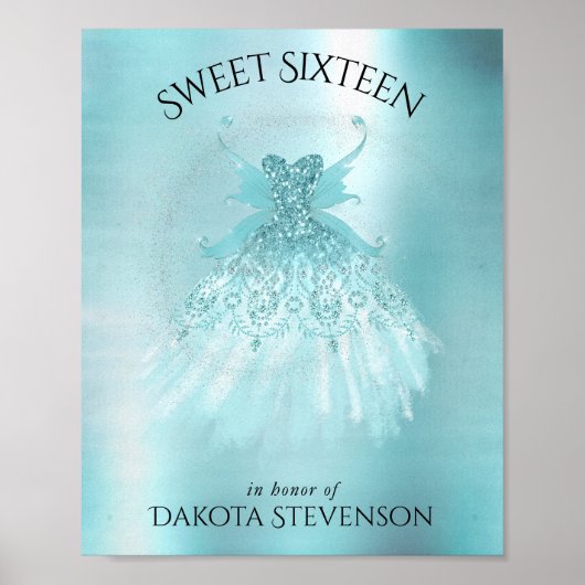 Fairy Wing Mind Gown | Luxe Pearl Green Aqua Sheen Poster (Vorne)