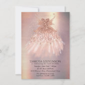 Fairy Wing Rose Gold Gown | Terracotta Coral Sheen Einladung (Vorderseite)