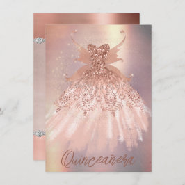 Fairy Wing Rose Gold Gown | Terracotta Coral Sheen Einladung