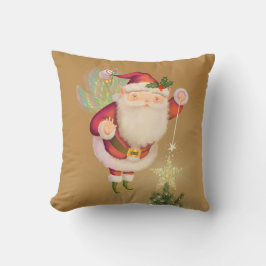 Fairy Wing Santa Gold Kopfkissen Kissen