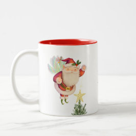 Fairy Wing Santa Two-Tone Personalisieren Sie die  Zweifarbige Tasse