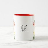 Fairy Wing Santa Two-Tone Personalisieren Sie die  Zweifarbige Tasse (Mittel)