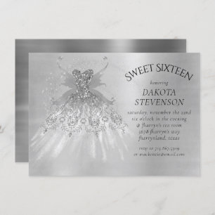 Fairy Wing Silver Gown Platinfolien Imitate Shee Einladung