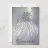 Fairy Wing Silver Gown | Platinfolien Imitate Shee Einladung (Vorderseite)