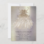 Fairy Wing Taupe Gown | Champagne Elegant Sheen Einladung (Vorderseite)