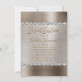 Fairy Wing Taupe Gown | Champagne Elegant Sheen Einladung (Rückseite)