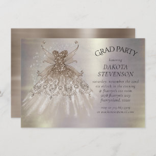 Fairy Wing Taupe Gown Champagne Elegant Sheen Einladung