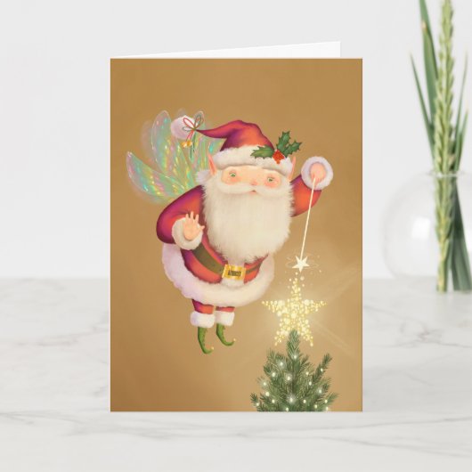 Fairy Wings Santa Karte (Vorderseite)