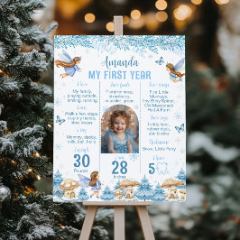 Fairy Winter Wonderland Erstes Jahr Foto Meilenste Poster