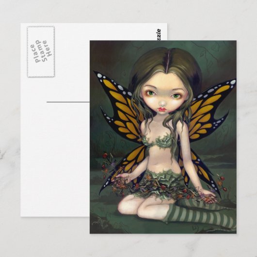 "Fairy with Driry Blume" Postkarte (Vorne/Hinten)
