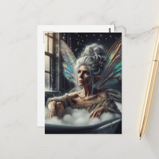 Fairy Woman Bathing Postkarte (Vorderseite/Rückseite Beispiel)