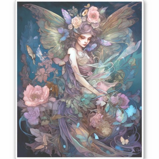 Fairy Woman Fantasy Art Aufkleber (Vorderseite)