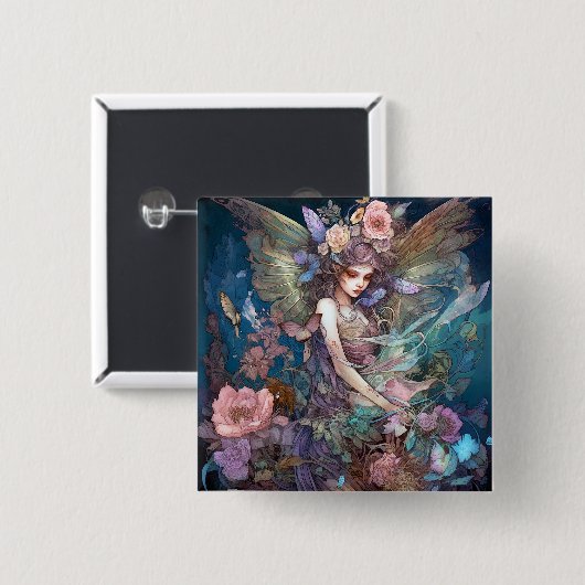 Fairy Woman Fantasy Art Button (Vorne & Hinten)
