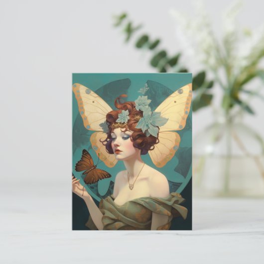 Fairy Woman Fantasy Art Postkarte (Stehend Vorderseite)