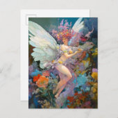 Fairy Woman In Blume Fantasy Art Postkarte (Vorne/Hinten)