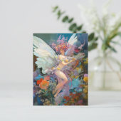 Fairy Woman In Blume Fantasy Art Postkarte (Stehend Vorderseite)