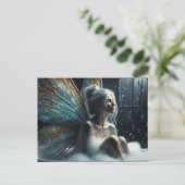 Fairy Woman mit grauem Haar nimmt ein Bad Postkarte (Stehend Vorderseite)