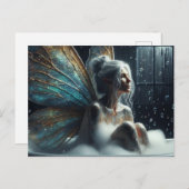 Fairy Woman mit grauem Haar nimmt ein Bad Postkarte (Vorne/Hinten)