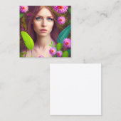 Fairy Woman Portrait Hyper Realistic Intricate Det Quadratische Visitenkarte (Vorne/Hinten)