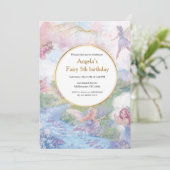 Fairy Wonderland Birthday Girls Einladung (Stehend Vorderseite)