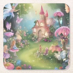 Fairy Wonderland Party Paper Rechteckiger Pappuntersetzer