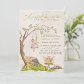 Fairy Woodland Baby Gender Reveal Dusche Einladung (Stehend Vorderseite)
