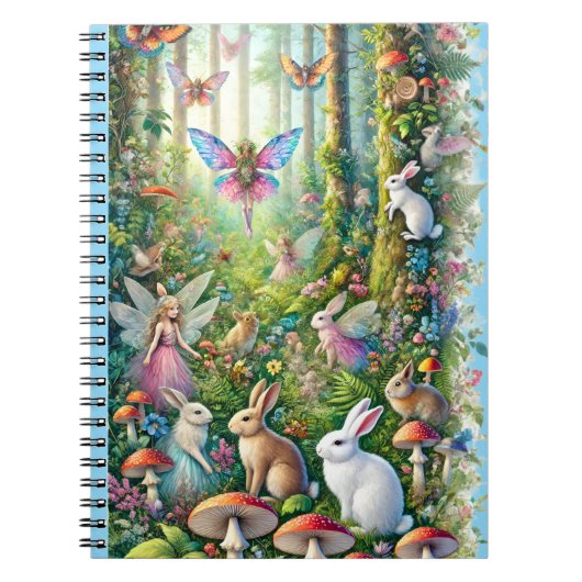 Fairy Woodland Gathering Enchanted Forest Fantasy Notizblock (Vorderseite)