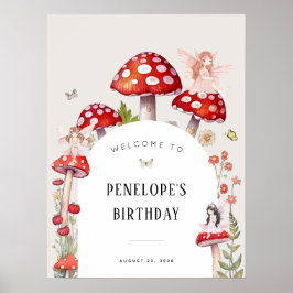 Fairy Woodland Geburtstag Willkommen Poster