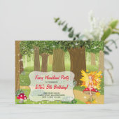 Fairy Woodland Geburtstagsparty Einladungen (Stehend Vorderseite)