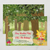 Fairy Woodland Geburtstagsparty Einladungen (Vorne/Hinten)