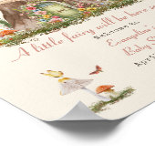Fairy Woodland Girl Baby Dusche Willkommen Poster (Ecke)