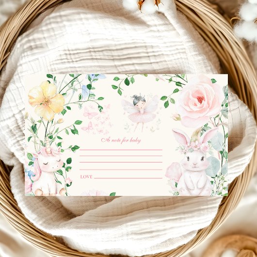 Fairy Woodland Girl Baby Shooting Note for Baby Begleitkarte