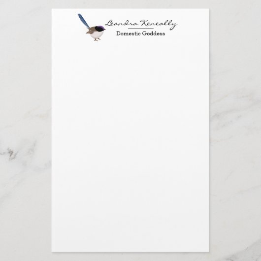 Fairy Wren Briefpapier (Vorderseite)