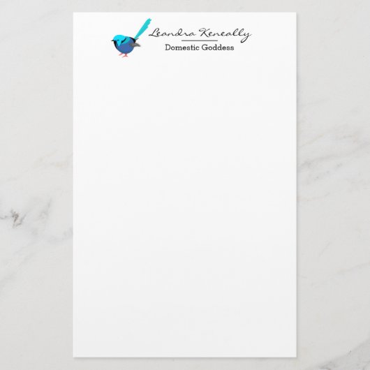 Fairy Wren Briefpapier (Vorderseite)