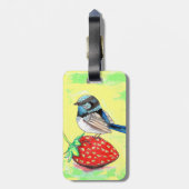 Fairy Wren Painting Gepäckanhänger (Rückseite vertikal)