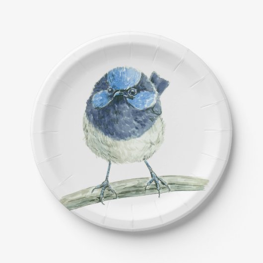 Fairy Wren Pappteller (Vorderseite)