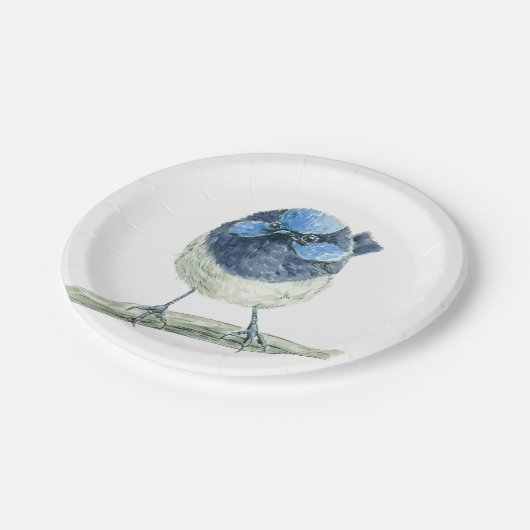 Fairy Wren Pappteller (Schrägansicht)