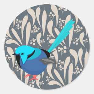 Fairy Wren Runder Aufkleber