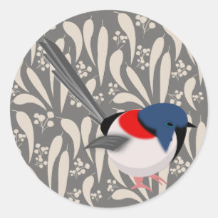 Fairy Wren Runder Aufkleber