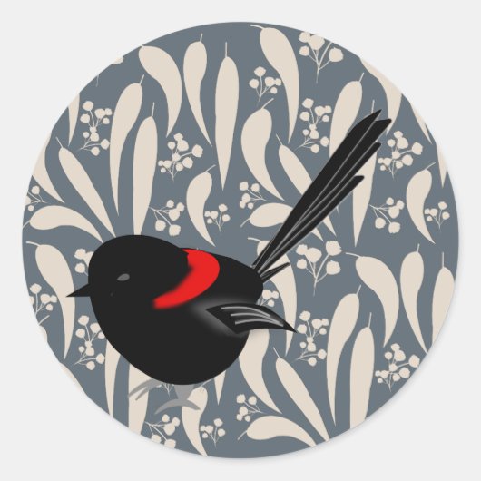 Fairy Wren Runder Aufkleber (Vorderseite)