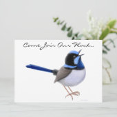 Fairy Wren Songbirds Party Einladung (Stehend Vorderseite)