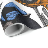 Fairy wrens and orange poppy flowers 2 geschenkpapier (Rolleneckpunkt)