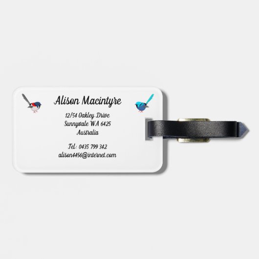 Fairy Wrens Gepäckanhänger (Rückseite horizontal)