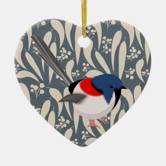 Fairy Wrens Keramik Ornament (Vorne)