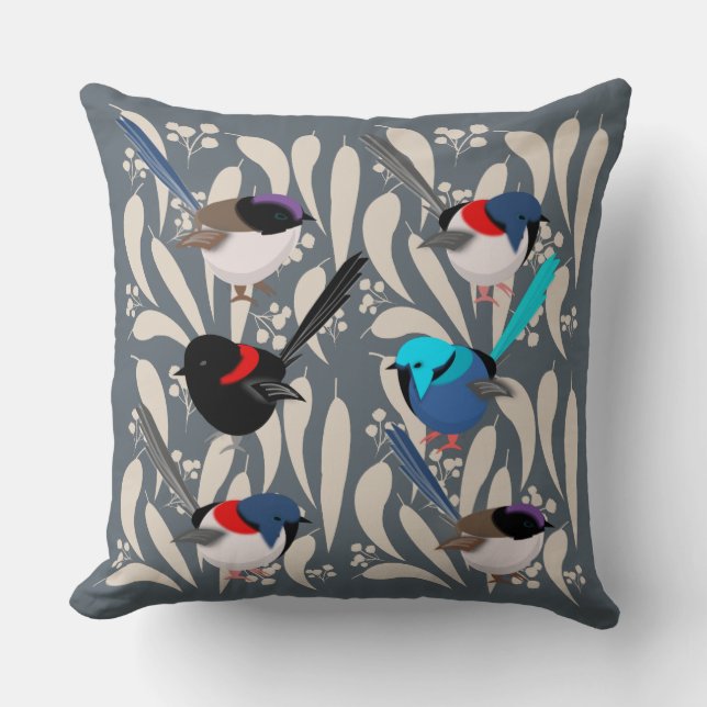 Fairy Wrens Kissen (Vorderseite)