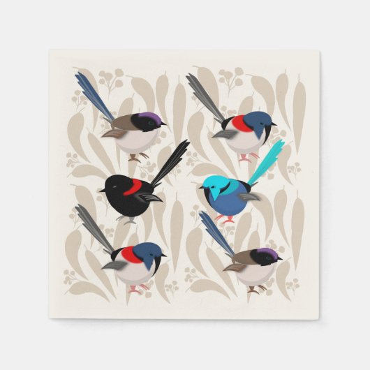Fairy Wrens Serviette (Vorderseite)